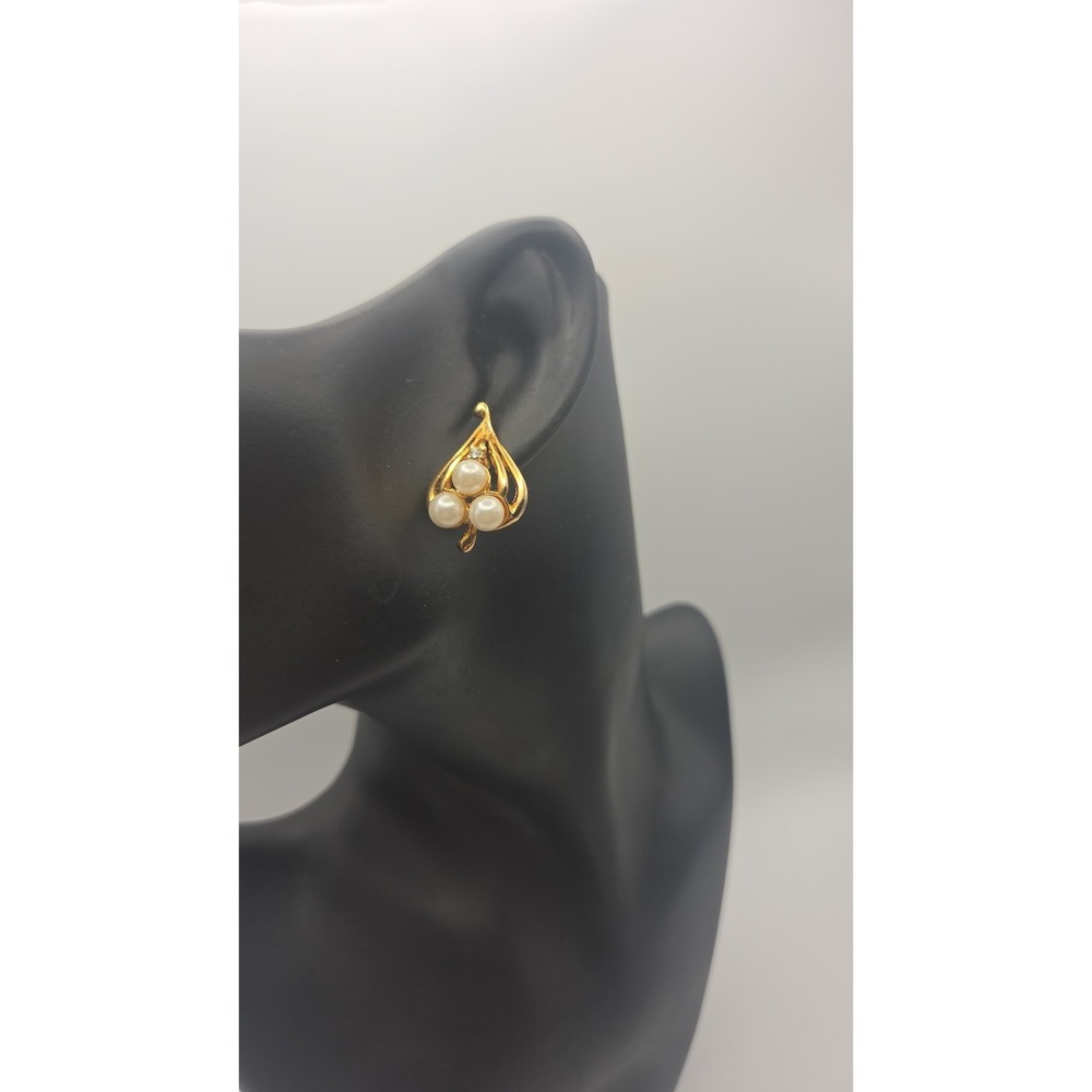 Vte Aurora Faux Pearl Earrings Gold Tone & 18 K Hge Aurora Faux Pearl Ring Sz 5